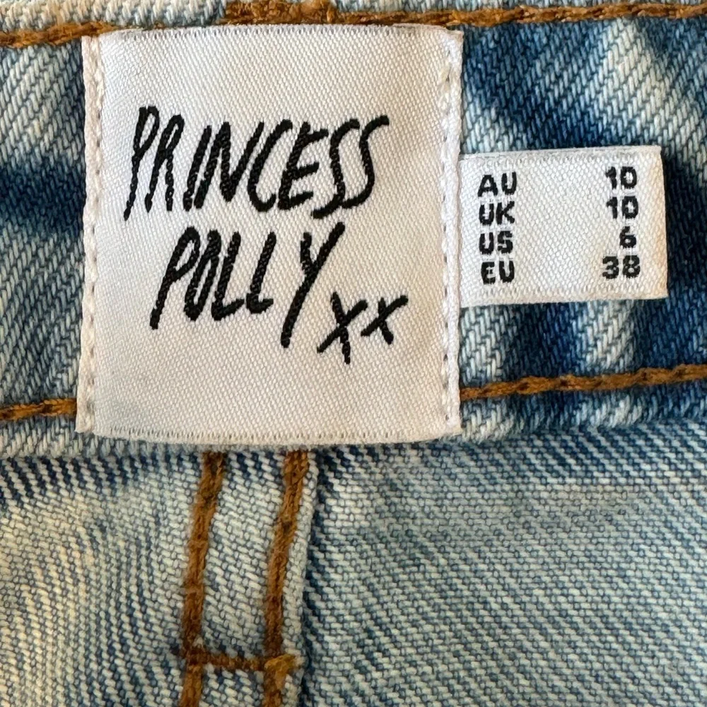 Princess Polly Denim Shorts Cut Offs Frayed Distressed Jean Shorts Blue S 6